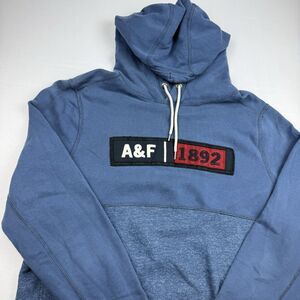 Vintage Abercrombie & Fitch Heritage Hoodie L Blue Colorblock A&F 1892